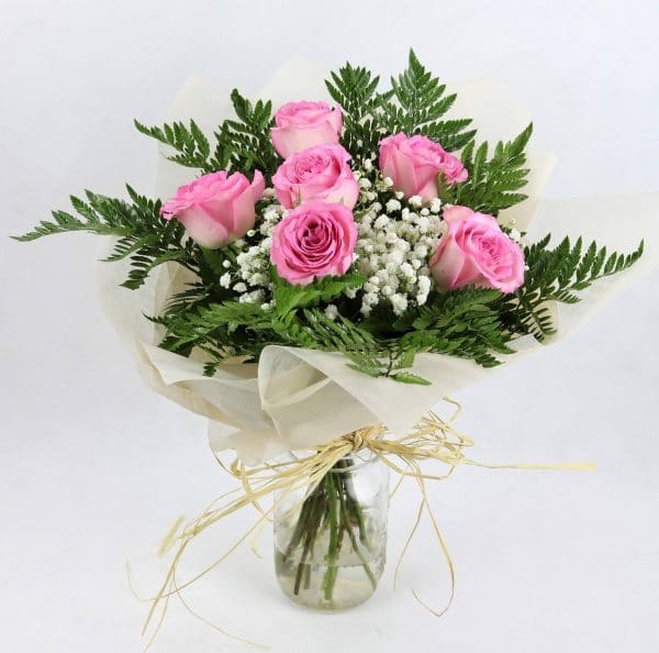 Ramo de 6 rosas rosas
