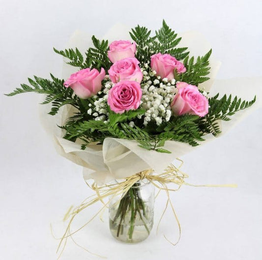 Ramo de 6 rosas rosas