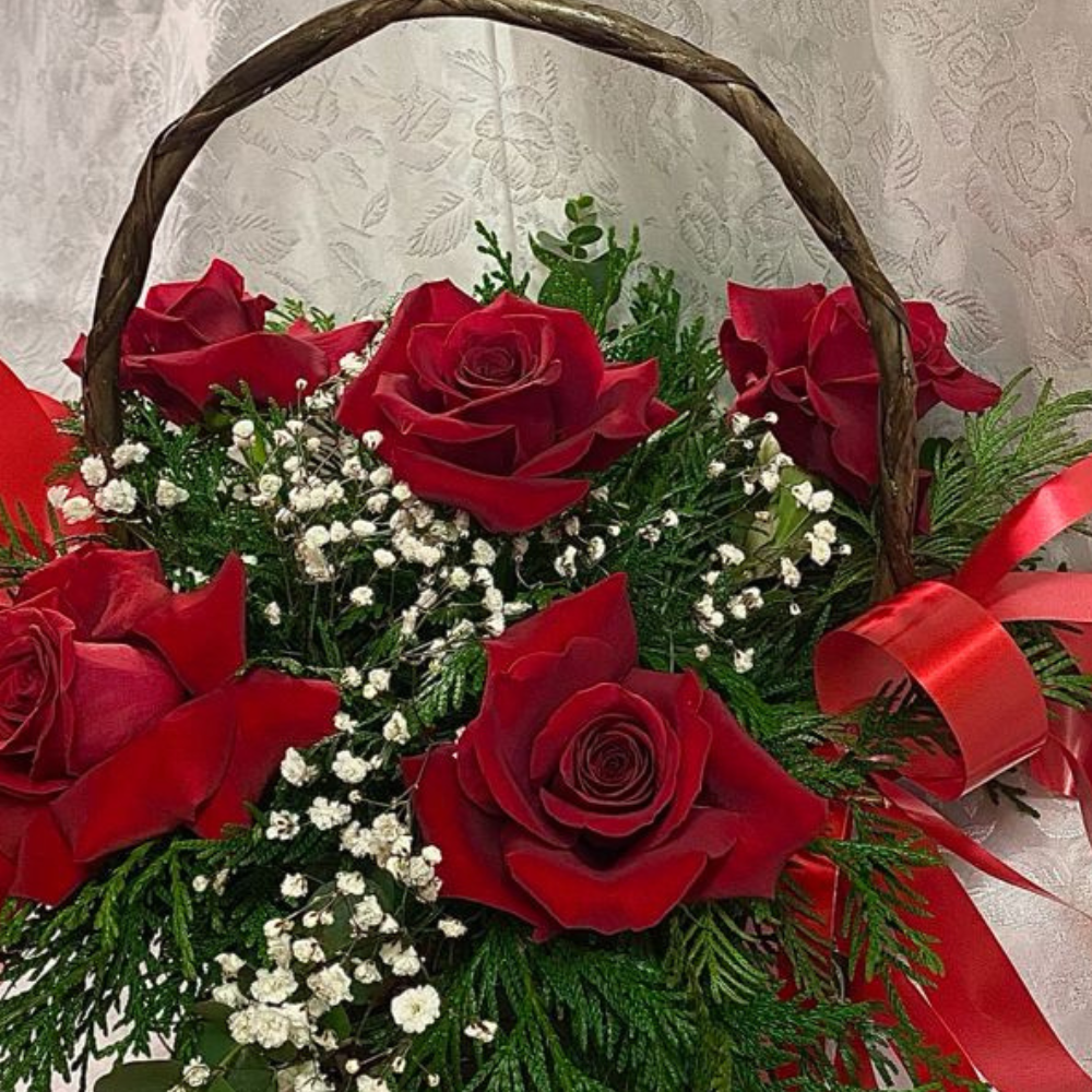 Cesta de Rosas Rojas
